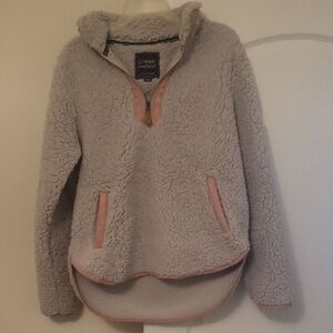 Simply Southern Gray and Pink Sherpa Pullover